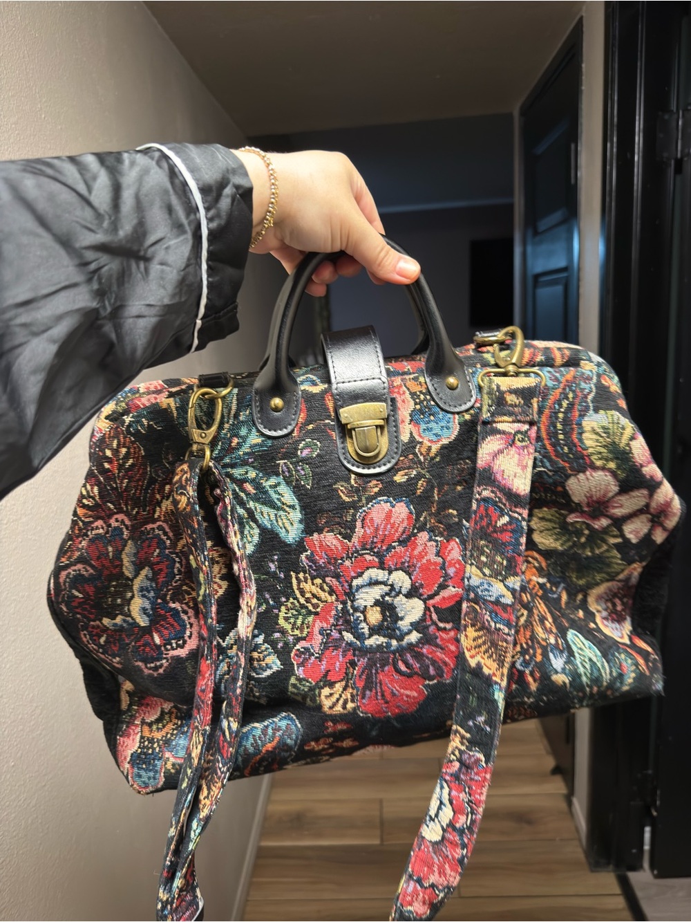 Floral Tapestry Carpet Bag Doctor’s Mary Poppins Bag